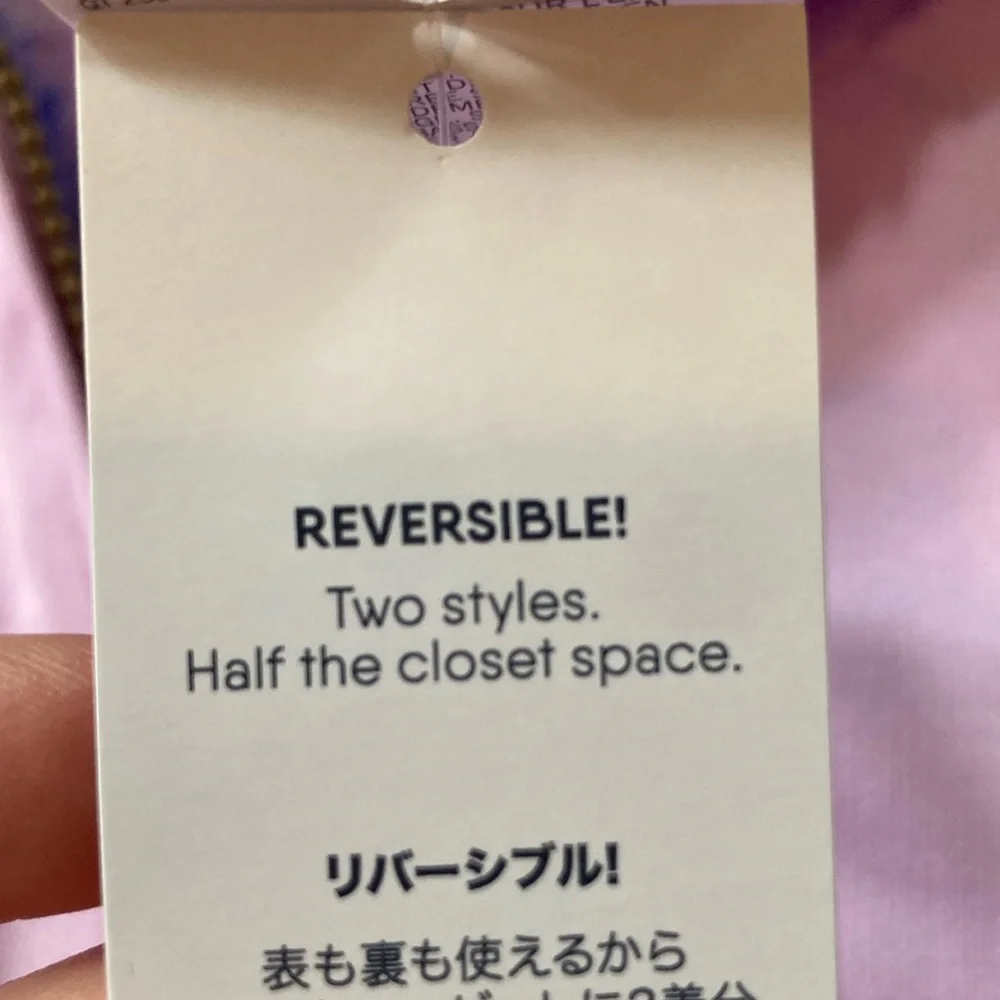 Lands' End Pink and Blue Hoodie Sweatshirt REVERSIBLE NWT Girls XL Womens Small - Picture 2 of 5